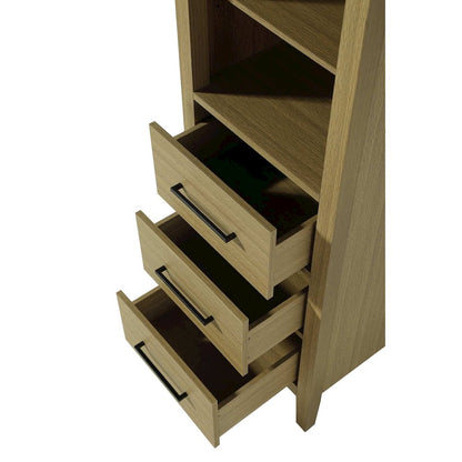 20 Inch Open Shelving Bath Storage Cabinet in Honey Brown