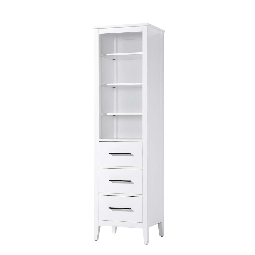 20 Inch Open Shelving Bath Storage Cabinet in White