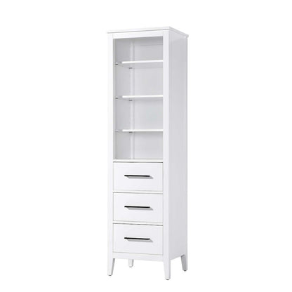 20 Inch Open Shelving Bath Storage Cabinet in White