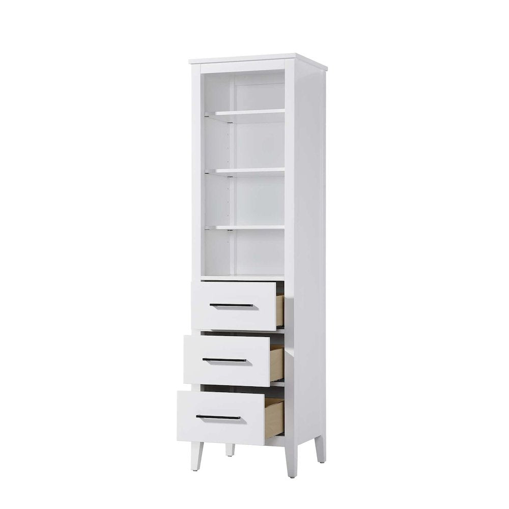 20 Inch Open Shelving Bath Storage Cabinet in White