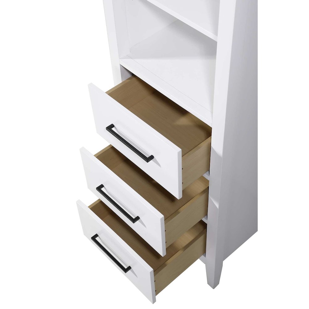 20 Inch Open Shelving Bath Storage Cabinet in White