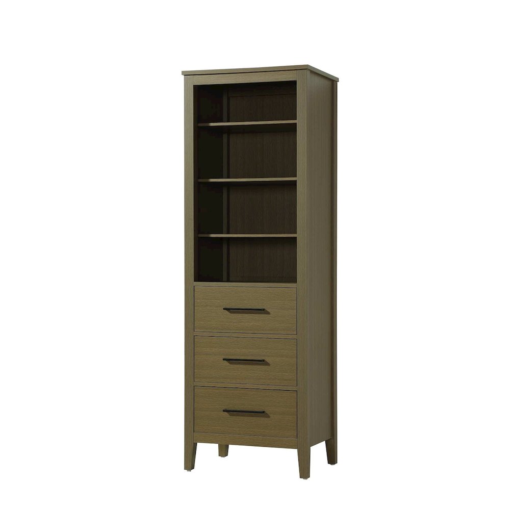24 Inch Open Shelving Bath Storage Cabinet in Chestnut Brown