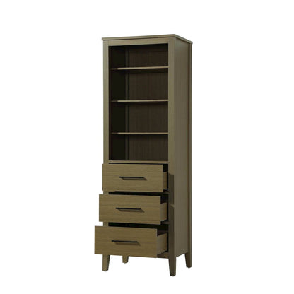 24 Inch Open Shelving Bath Storage Cabinet in Chestnut Brown