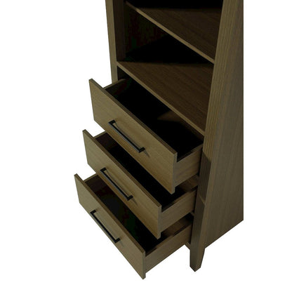 24 Inch Open Shelving Bath Storage Cabinet in Chestnut Brown
