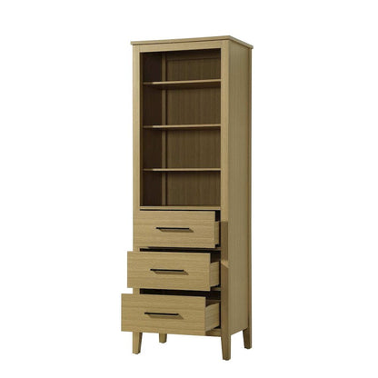 24 Inch Open Shelving Bath Storage Cabinet in Honey Brown
