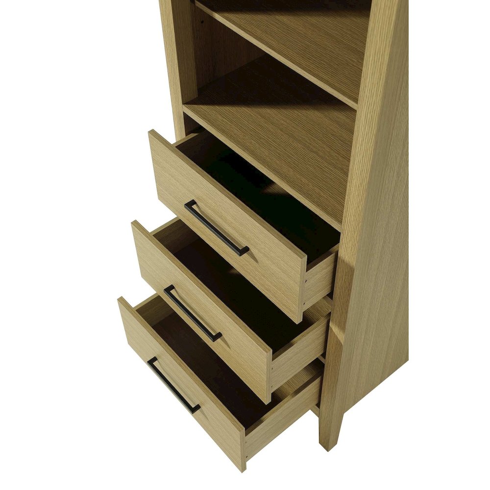 24 Inch Open Shelving Bath Storage Cabinet in Honey Brown
