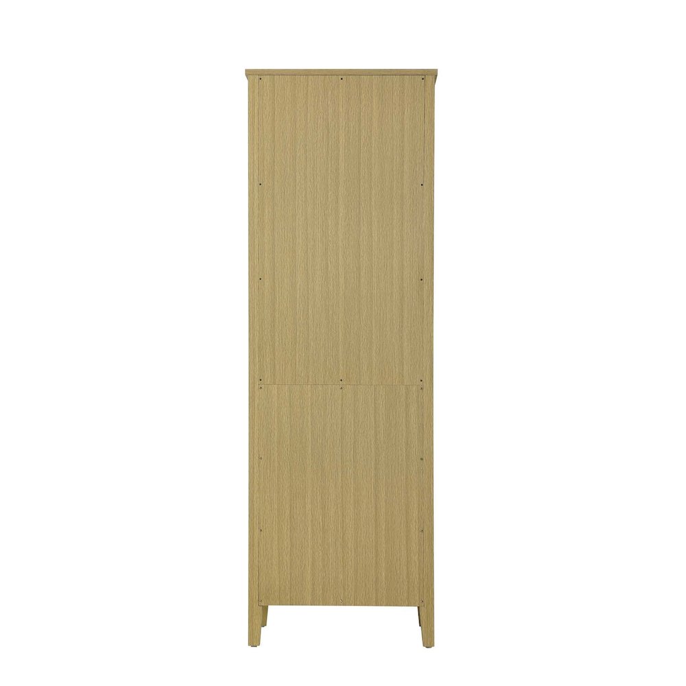 24 Inch Open Shelving Bath Storage Cabinet in Honey Brown