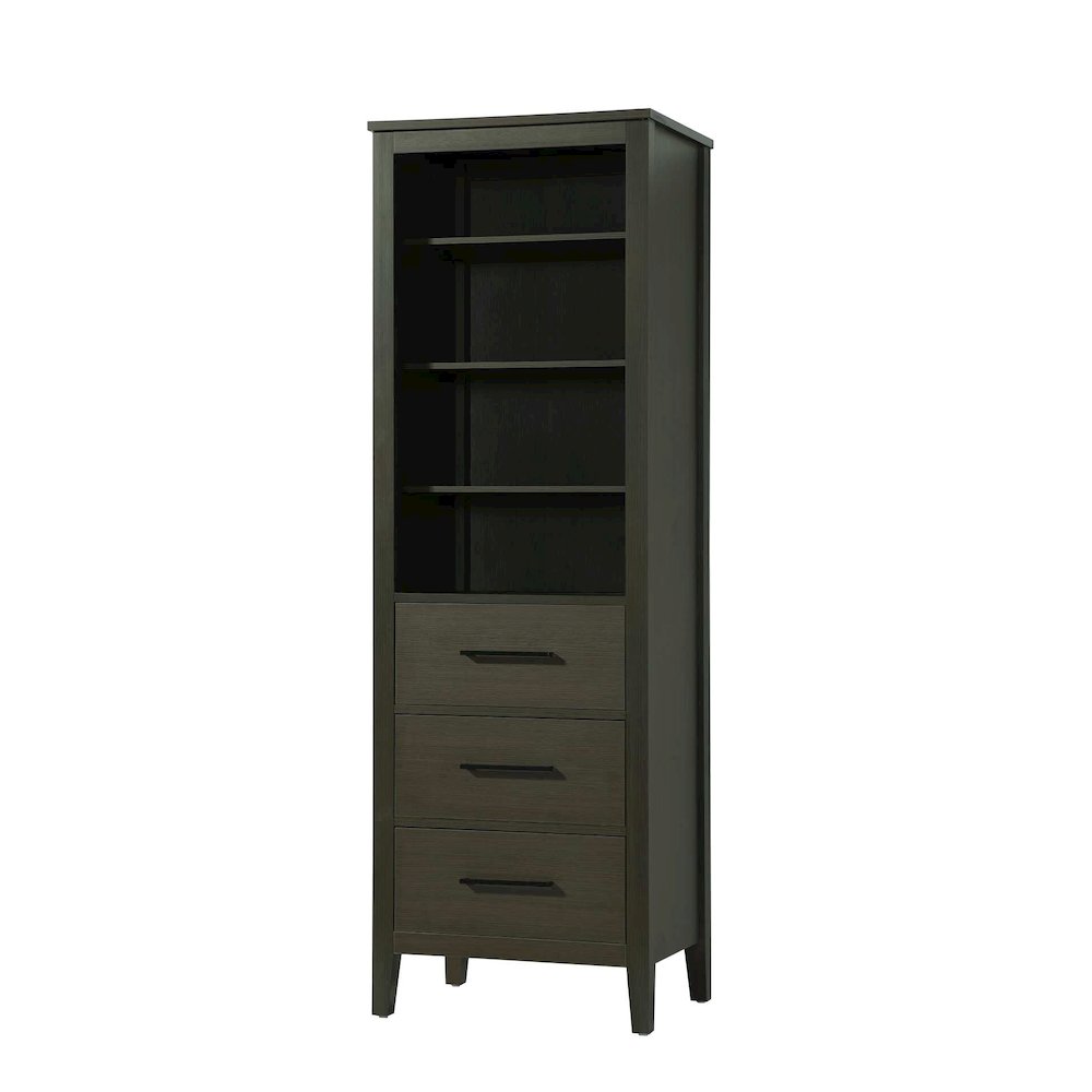 24 Inch Open Shelving Bath Storage Cabinet in Mocha Brown