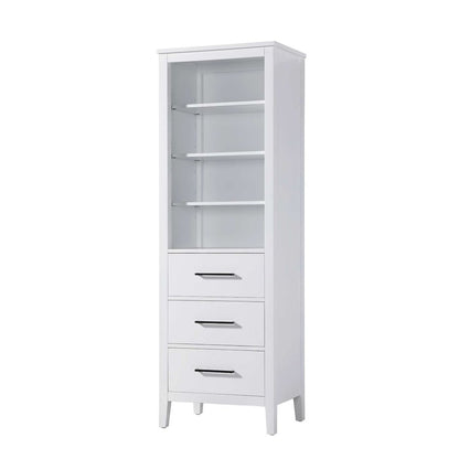 24 Inch Open Shelving Bath Storage Cabinet in White