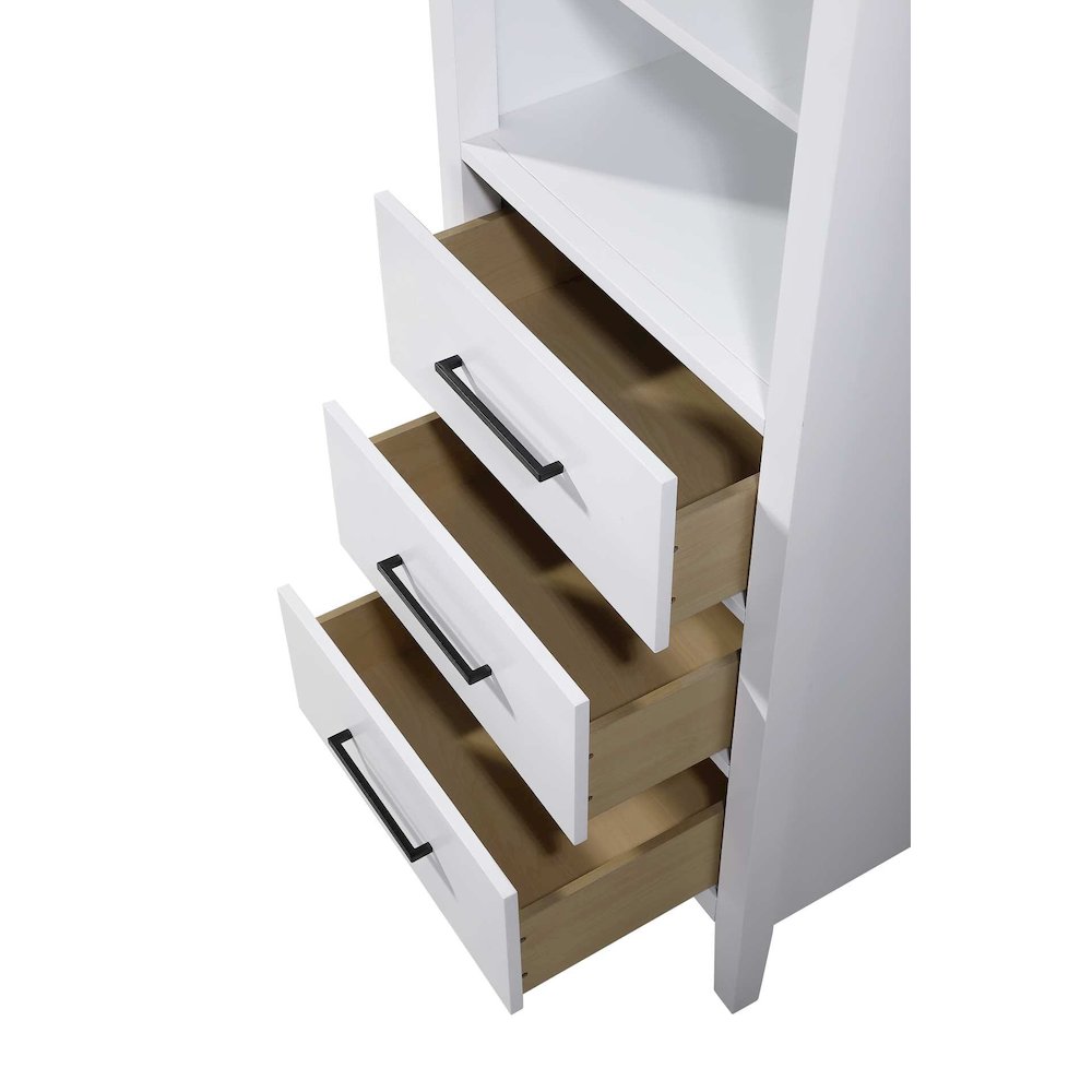 24 Inch Open Shelving Bath Storage Cabinet in White