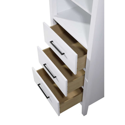 24 Inch Open Shelving Bath Storage Cabinet in White