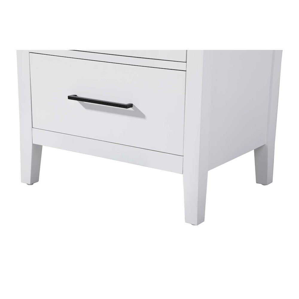 24 Inch Open Shelving Bath Storage Cabinet in White