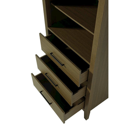 28 Inch Open Shelving Bath Storage Cabinet in Chestnut Brown