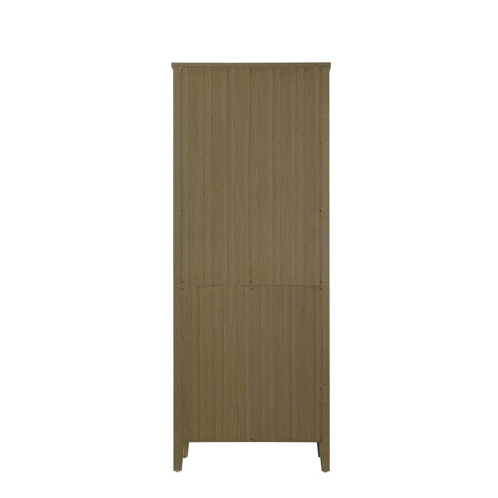 28 Inch Open Shelving Bath Storage Cabinet in Chestnut Brown