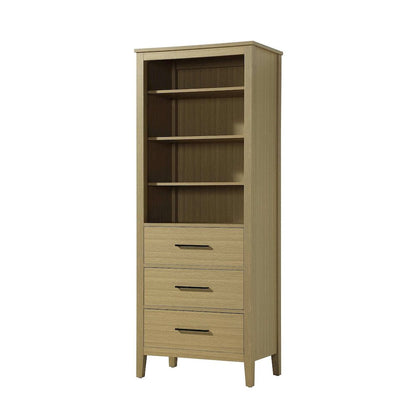 28 Inch Open Shelving Bath Storage Cabinet in Honey Brown