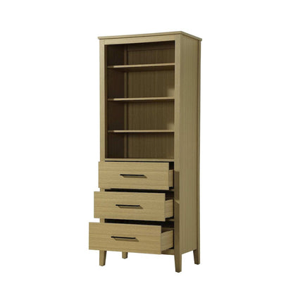28 Inch Open Shelving Bath Storage Cabinet in Honey Brown