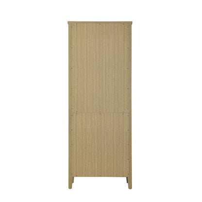 28 Inch Open Shelving Bath Storage Cabinet in Honey Brown
