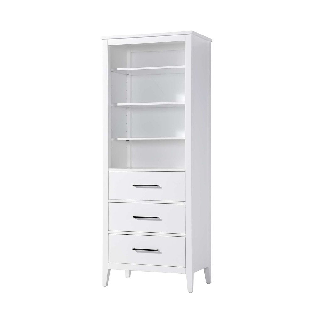 28 Inch Open Shelving Bath Storage Cabinet in White