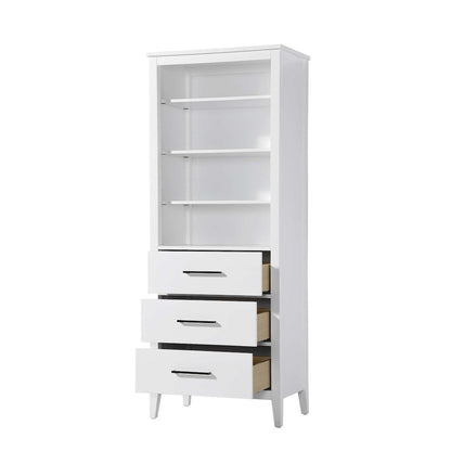 28 Inch Open Shelving Bath Storage Cabinet in White