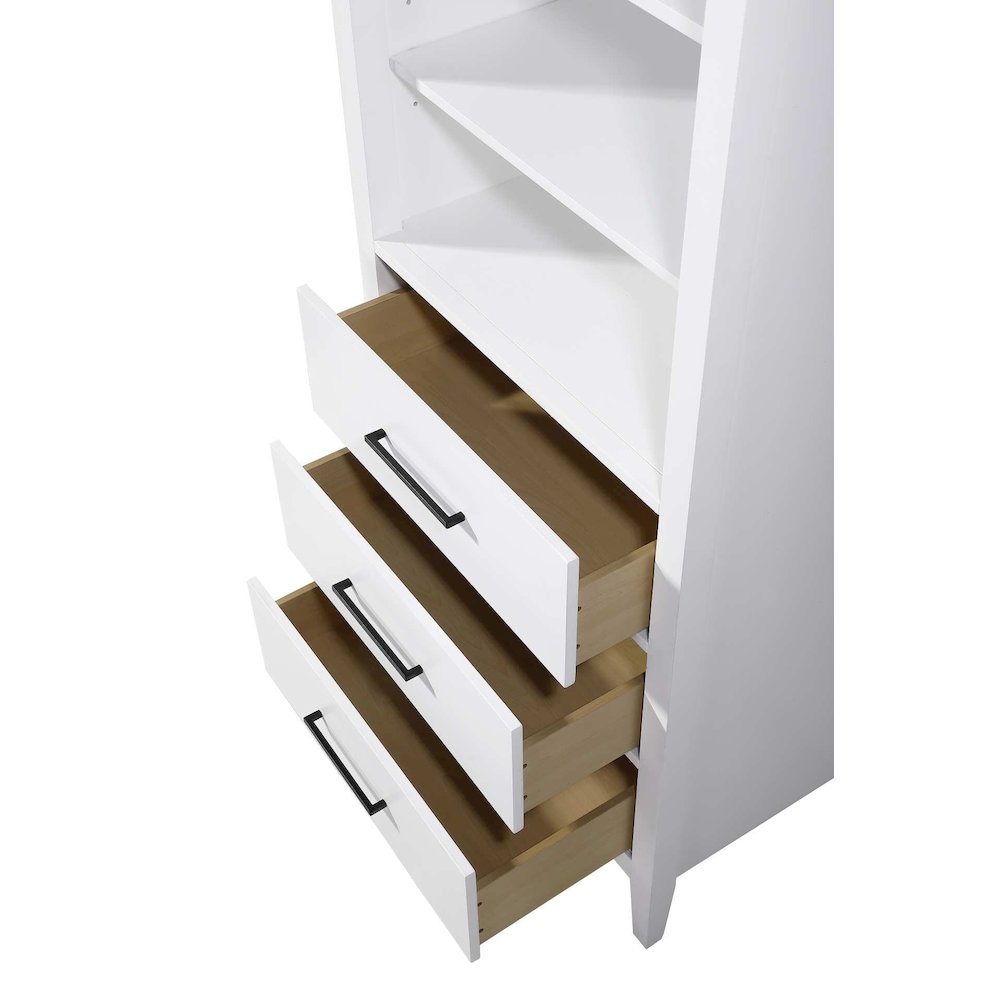 28 Inch Open Shelving Bath Storage Cabinet in White