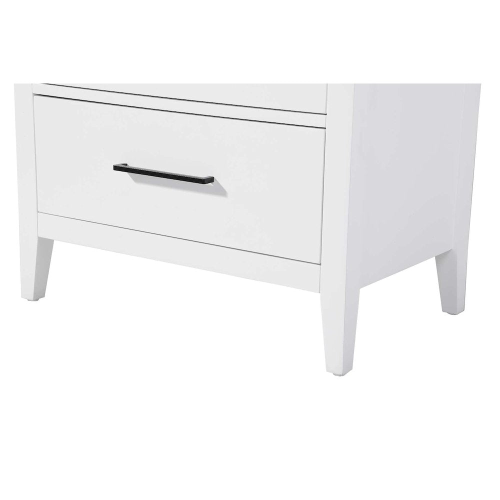 28 Inch Open Shelving Bath Storage Cabinet in White