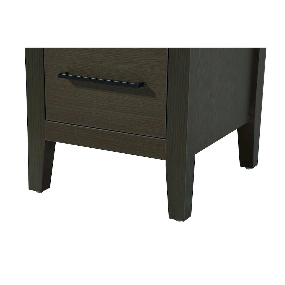 16 Inch Bath Storage Glass Cabinet in Mocha Brown