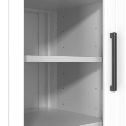 20 Inch Bath Storage Glass Cabinet in White