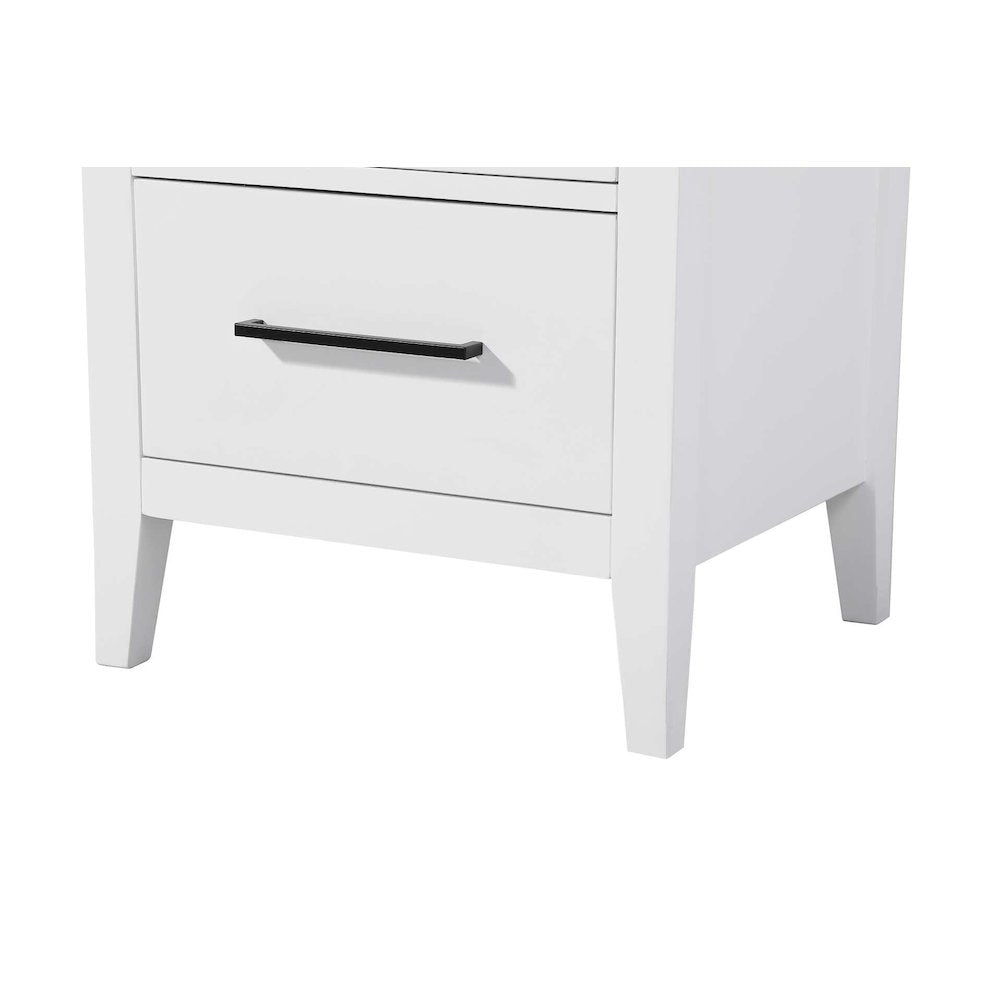 20 Inch Bath Storage Glass Cabinet in White