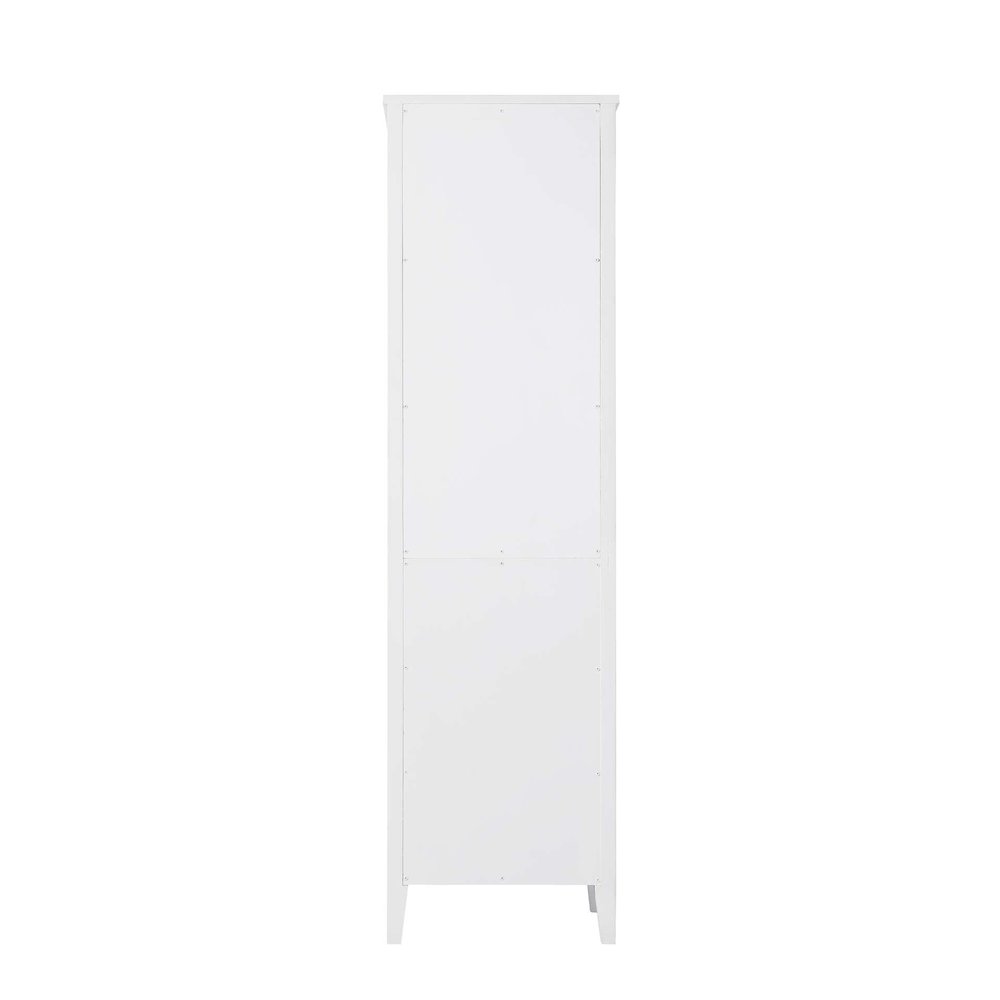 20 Inch Bath Storage Glass Cabinet in White