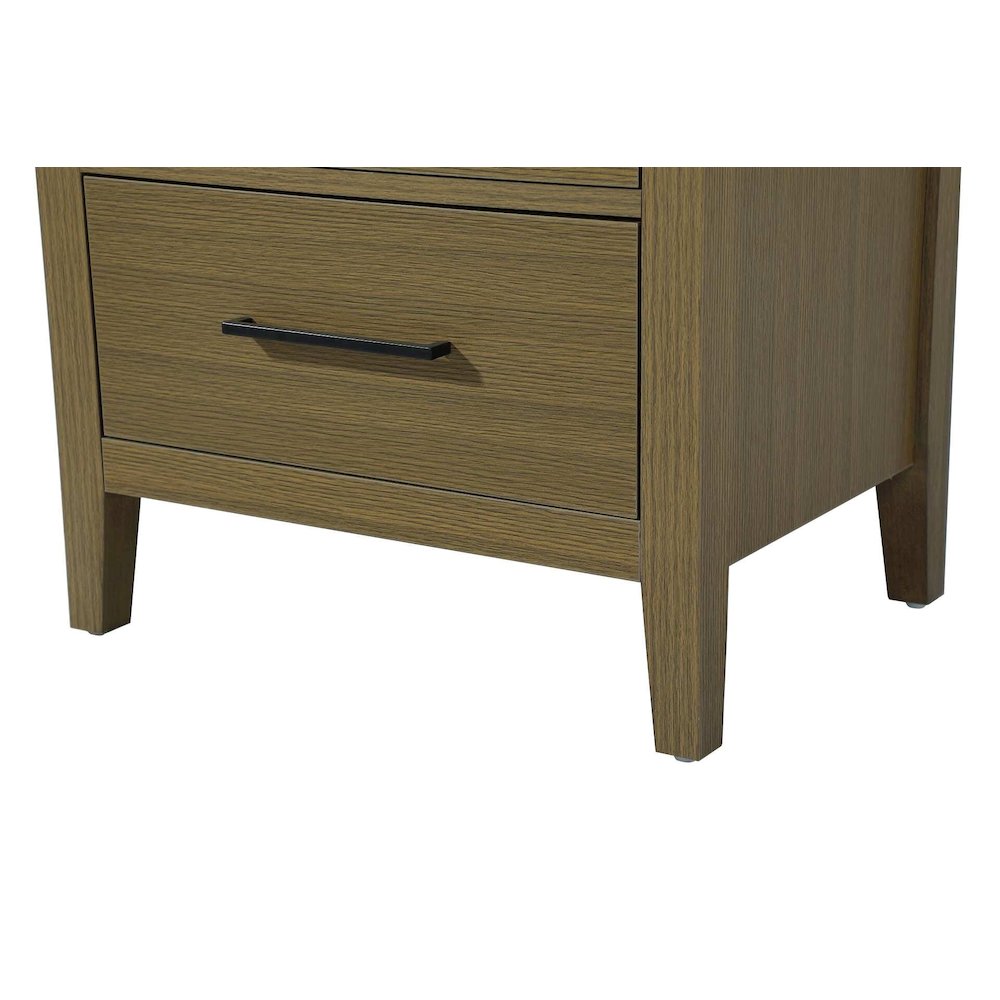 24 Inch Bath Storage Glass Cabinet in Chestnut Brown