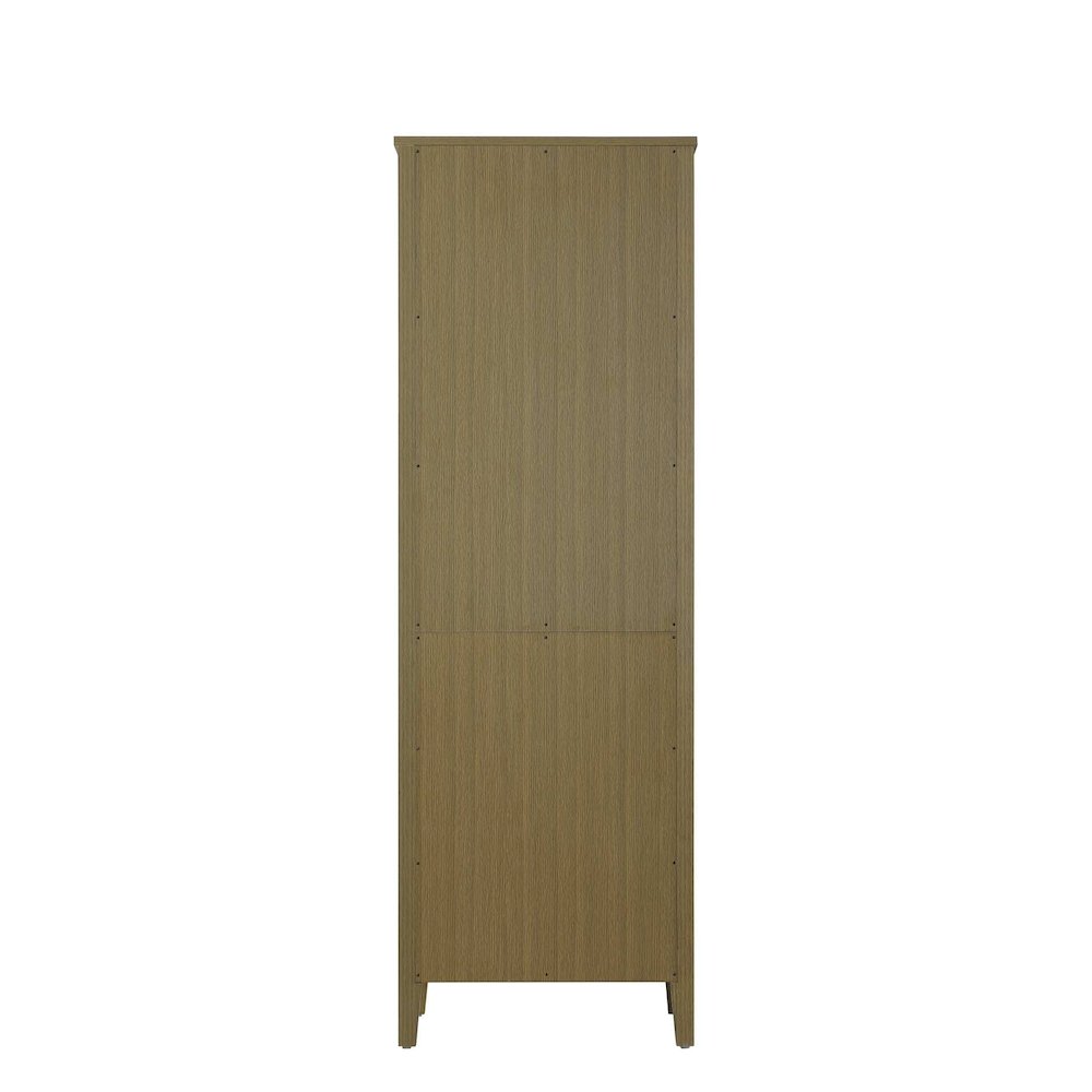 24 Inch Bath Storage Glass Cabinet in Chestnut Brown