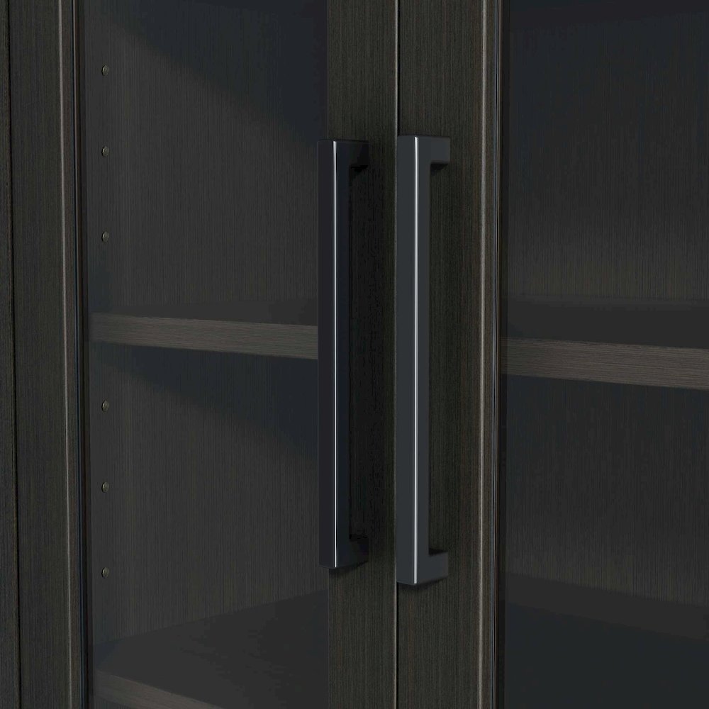 24 Inch Bath Storage Glass Cabinet in Mocha Brown