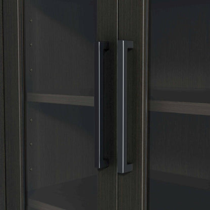 24 Inch Bath Storage Glass Cabinet in Mocha Brown