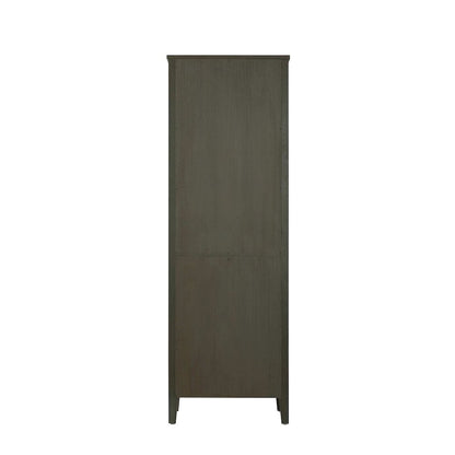24 Inch Bath Storage Glass Cabinet in Mocha Brown