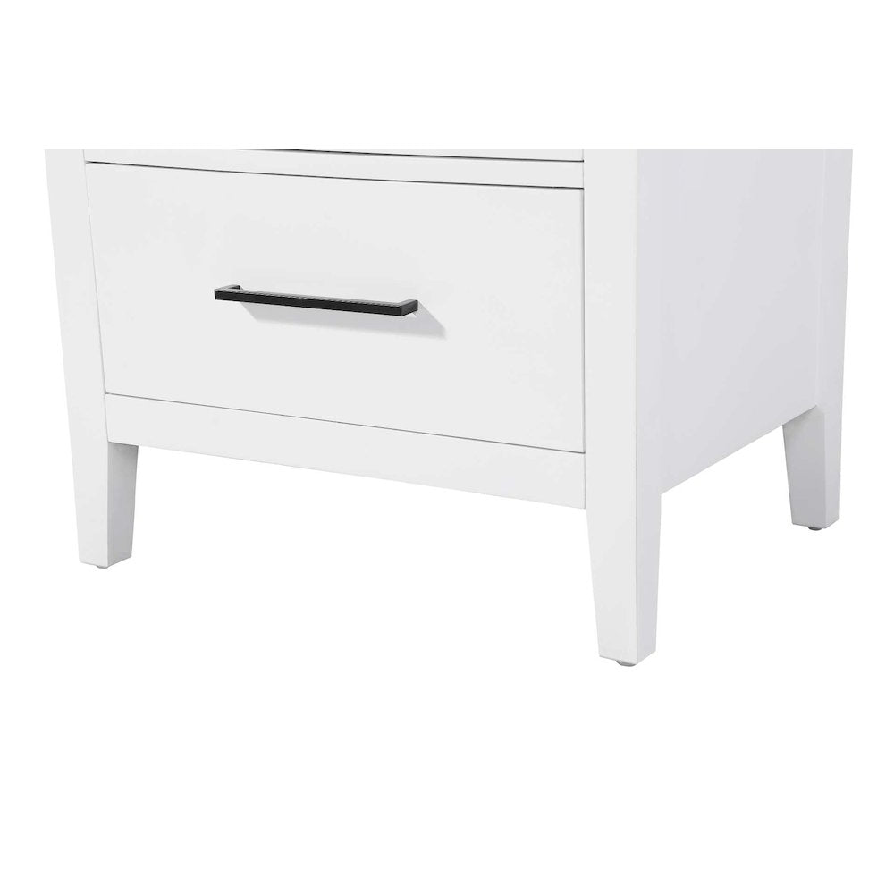 24 Inch Bath Storage Glass Cabinet in White