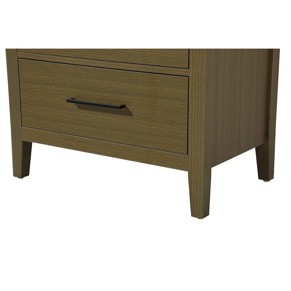 28 Inch Bath Storage Glass Cabinet in Chestnut Brown
