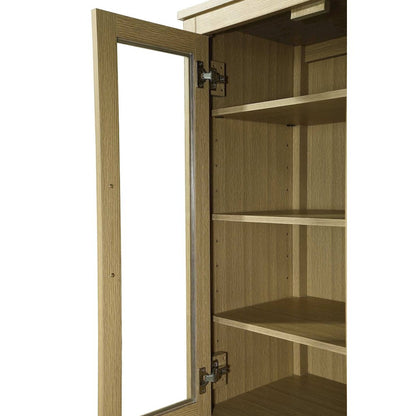 28 Inch Bath Storage Glass Cabinet in Honey Brown