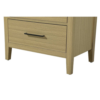 28 Inch Bath Storage Glass Cabinet in Honey Brown