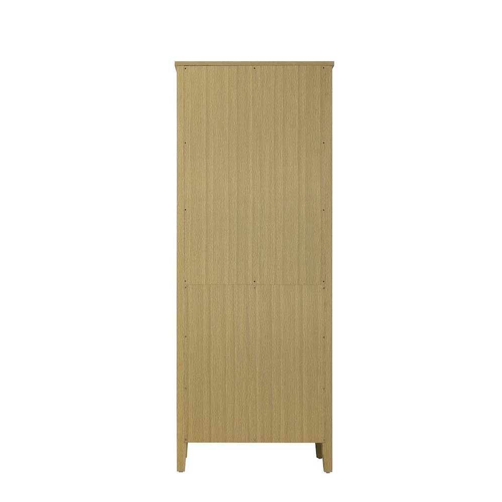 28 Inch Bath Storage Glass Cabinet in Honey Brown
