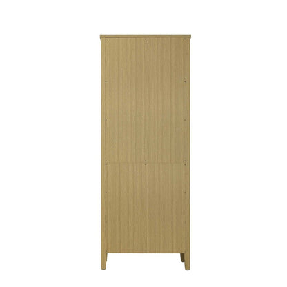 28 Inch Bath Storage Glass Cabinet in Honey Brown