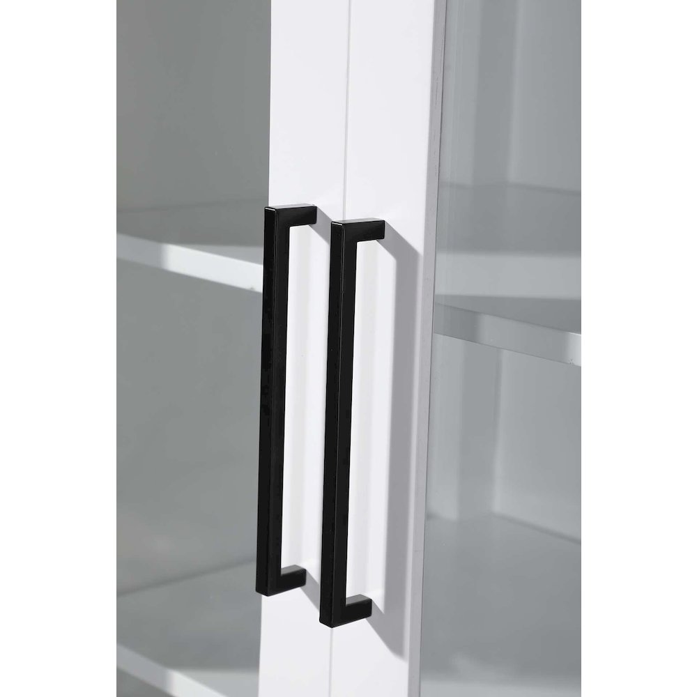 28 Inch Bath Storage Glass Cabinet in White