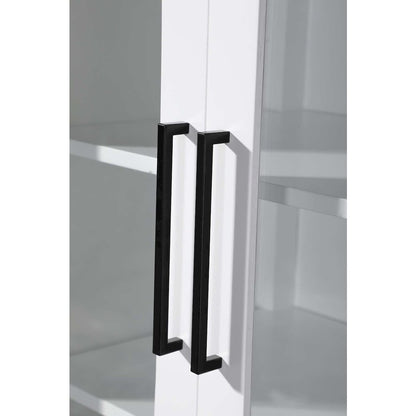 28 Inch Bath Storage Glass Cabinet in White