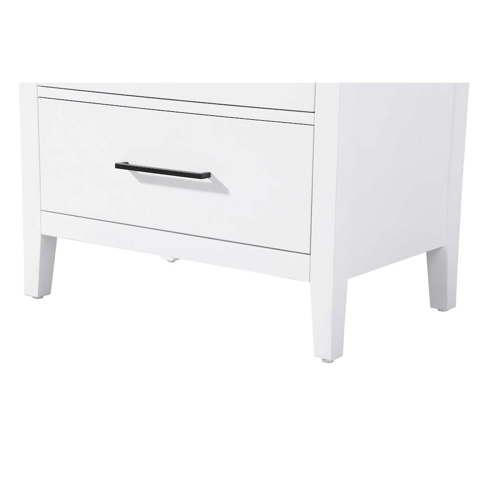 28 Inch Bath Storage Glass Cabinet in White