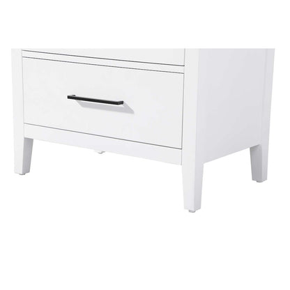 28 Inch Bath Storage Glass Cabinet in White