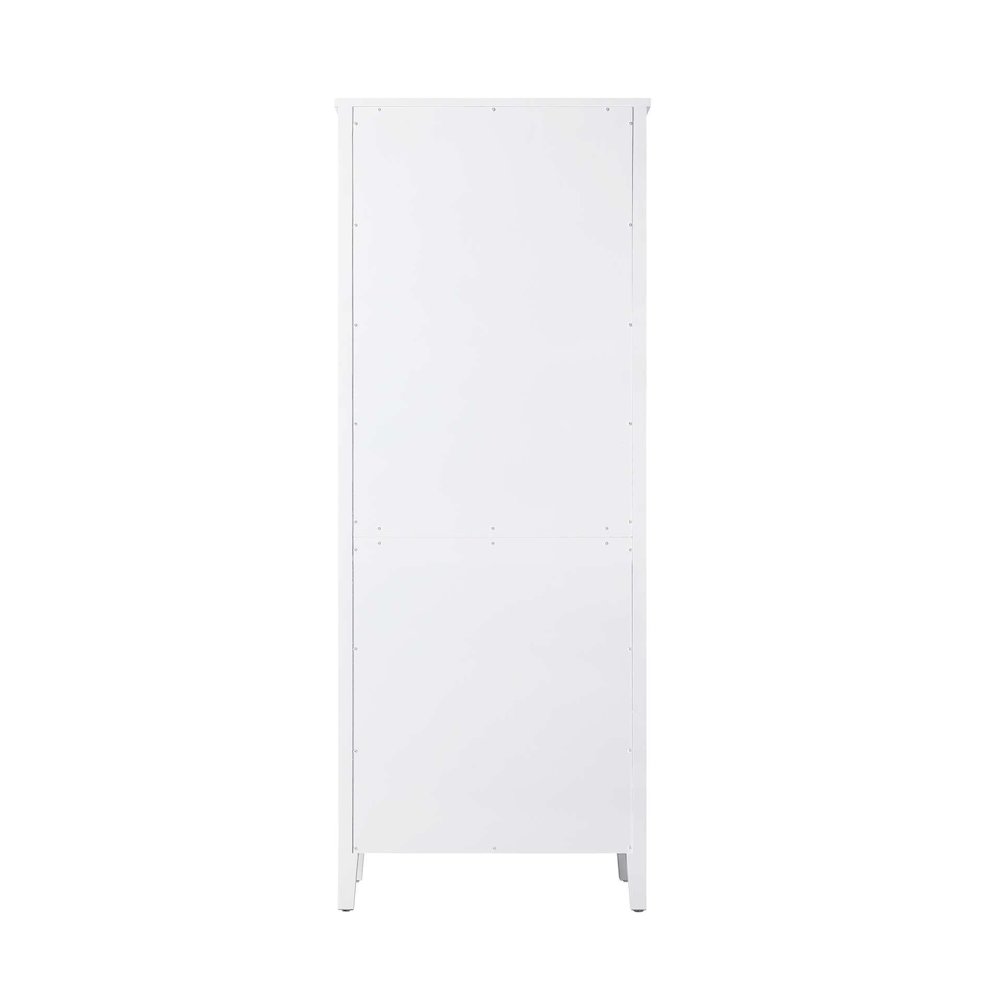28 Inch Bath Storage Glass Cabinet in White