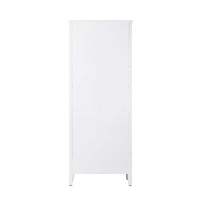28 Inch Bath Storage Glass Cabinet in White