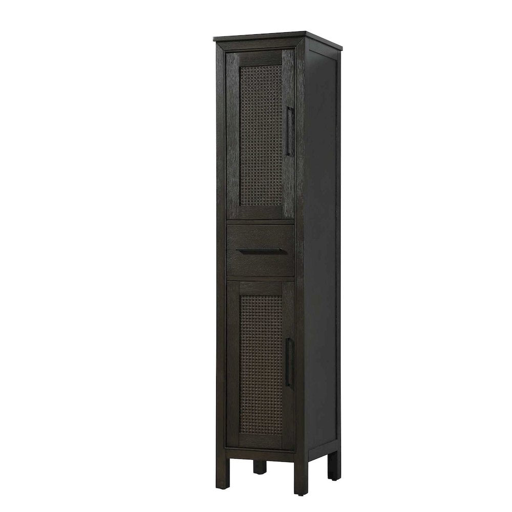 16 Inch Bath Storage Cabinet in Chocolate Oak
