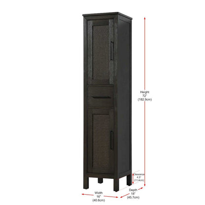 16 Inch Bath Storage Cabinet in Chocolate Oak