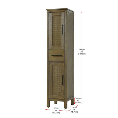 16 Inch Bath Storage Cabinet in Hazel Oak