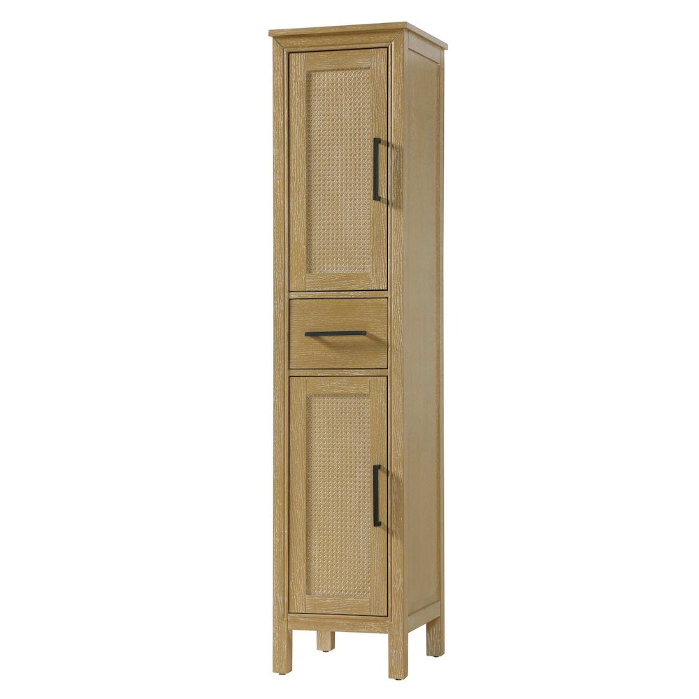 16 Inch Bath Storage Cabinet in Linen Oak